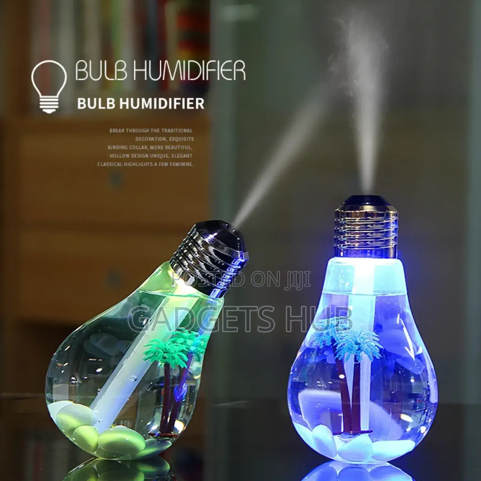 Bulb Ultrasonic Humidifier Cool Mist Spray Humidifier USB