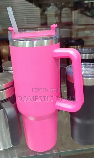 Stainless Steel 1L Travel Mug With Straw