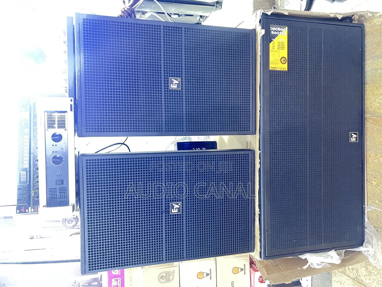 EV Double Bass and 2 Mid Top Speakers