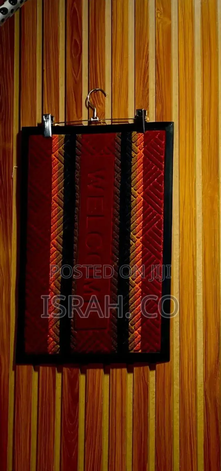 Door Mat Maroon and Black