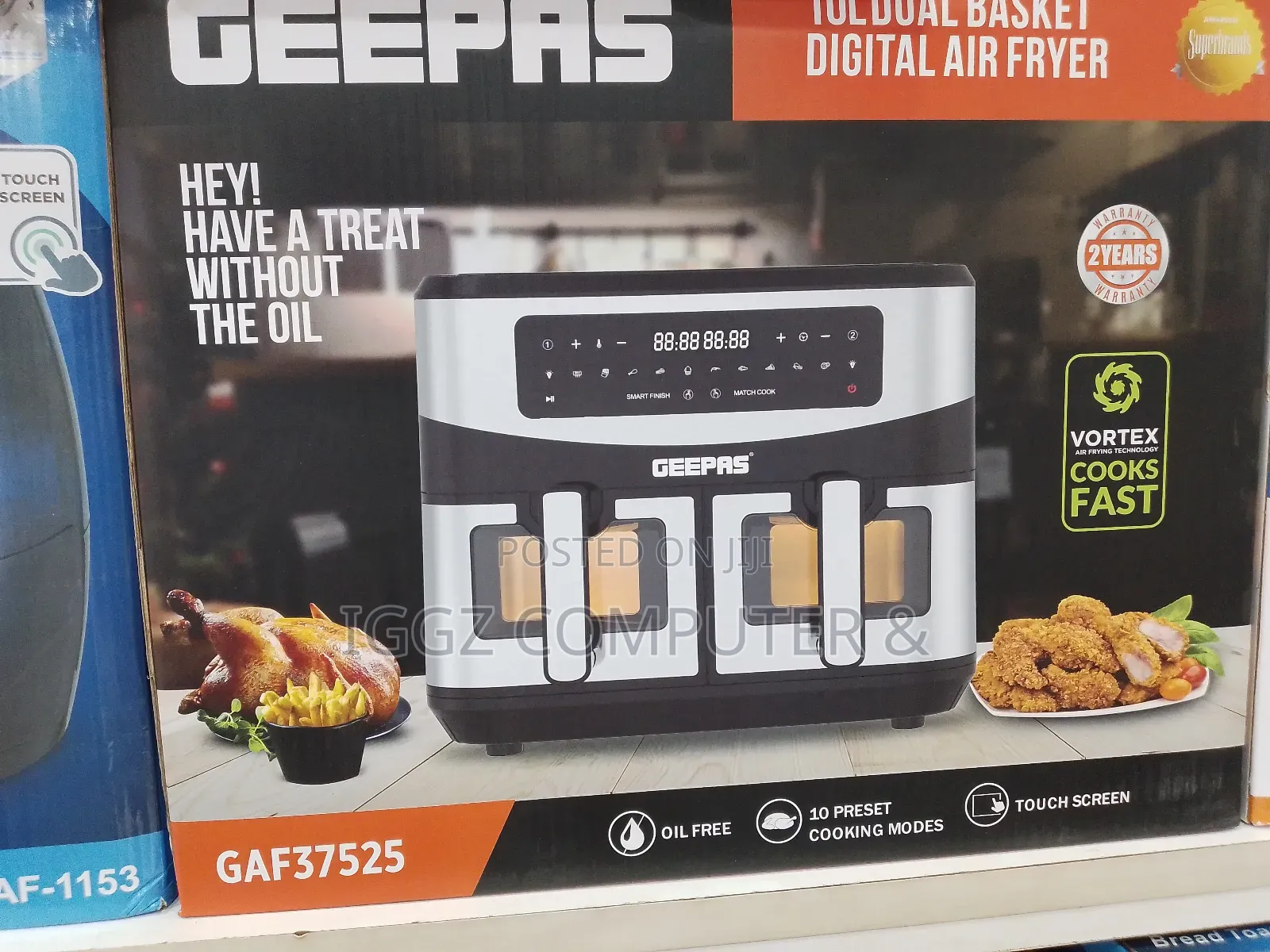 Geepas 10 Litre Dual Basket Digital Air Fryer