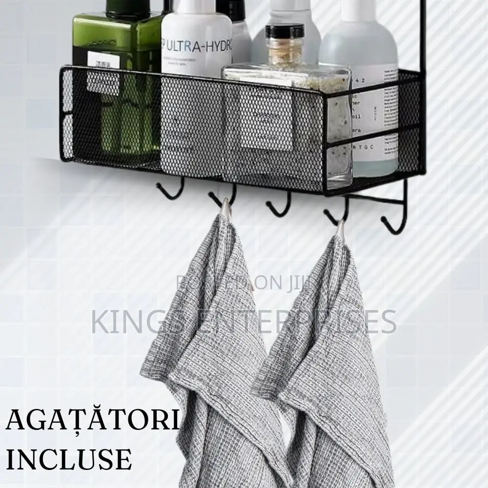 Two Sided Bathroom Organizer With Hooks