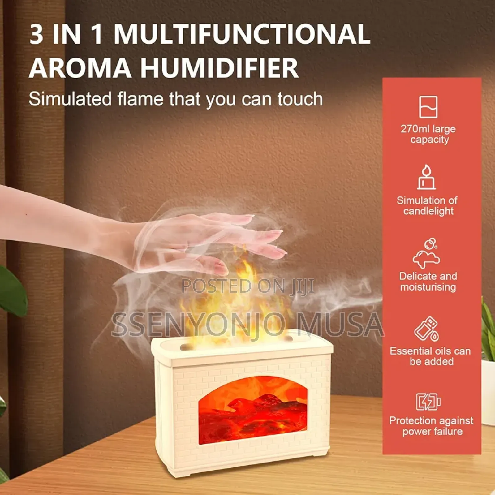 Flame Aroma Diffuser - Waterless Oil Diffuser With Auto Shut