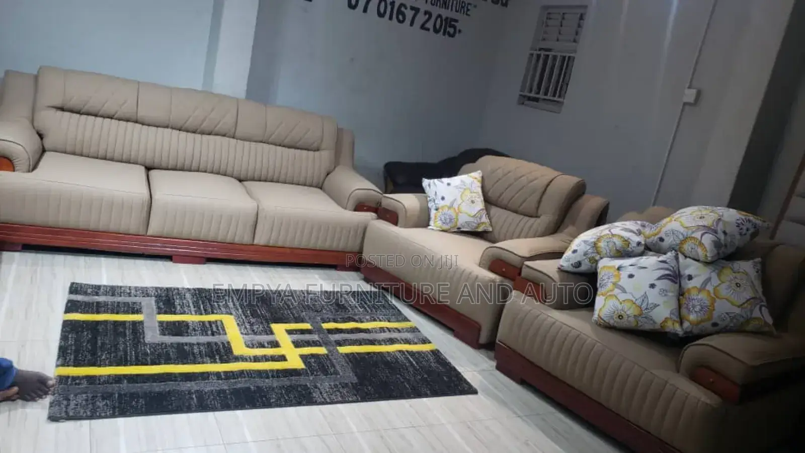 Cream Sofa Pipping