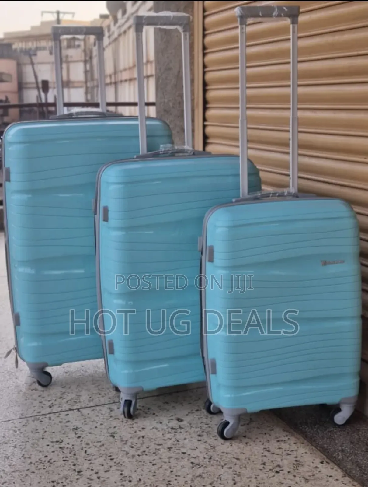 Set of 3pcs Rubber Waterproof Plastic Travel Bag - Black