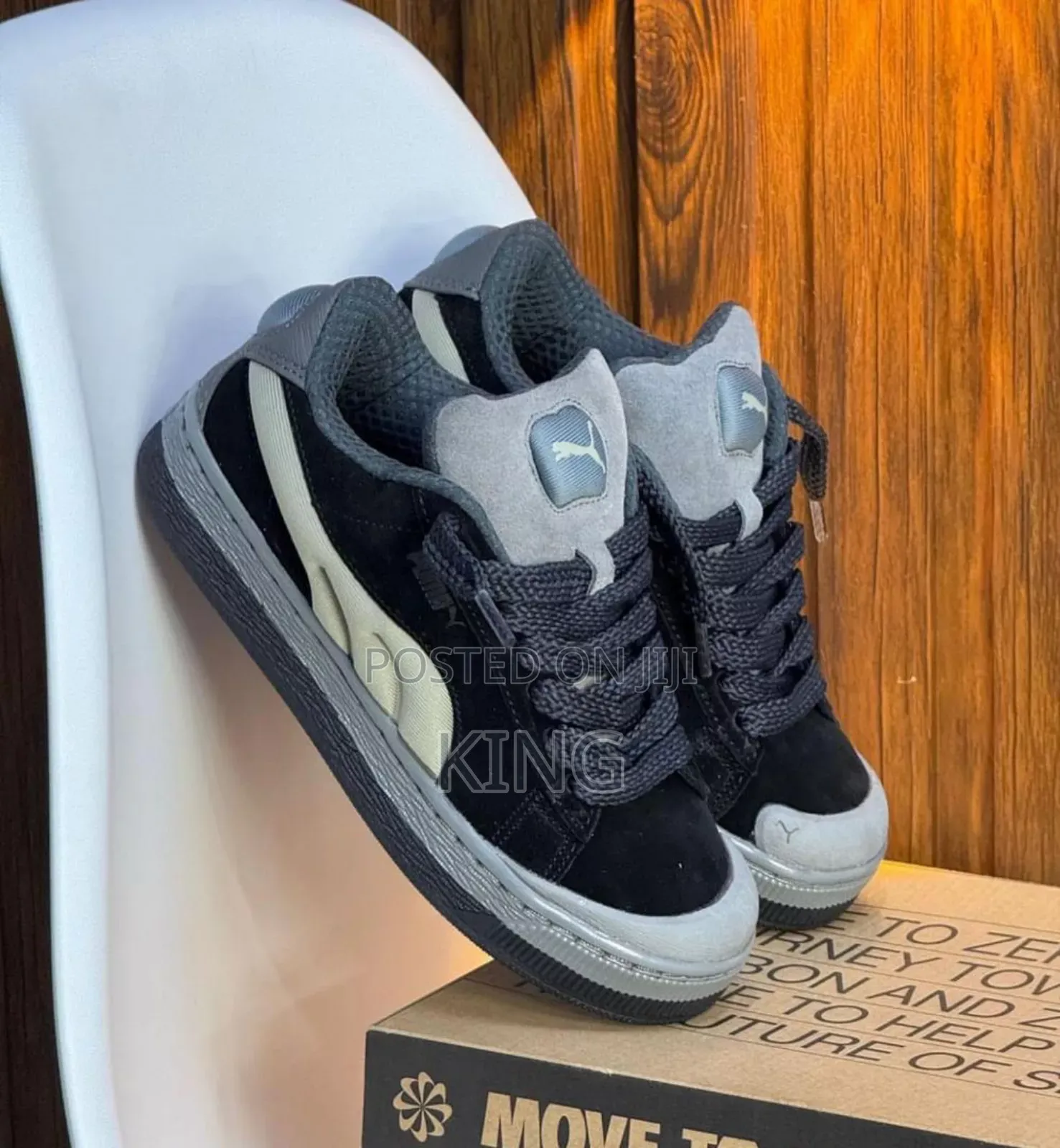 Puma Suede Xl Grey Black Trainers