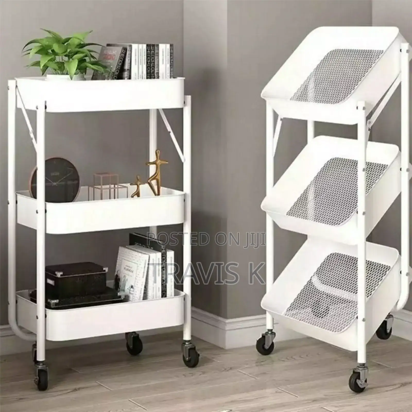 3 Tier Strong Storage Shelf Rolling Wheel Cart Trolley