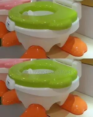 Green and White Plastic Toilet