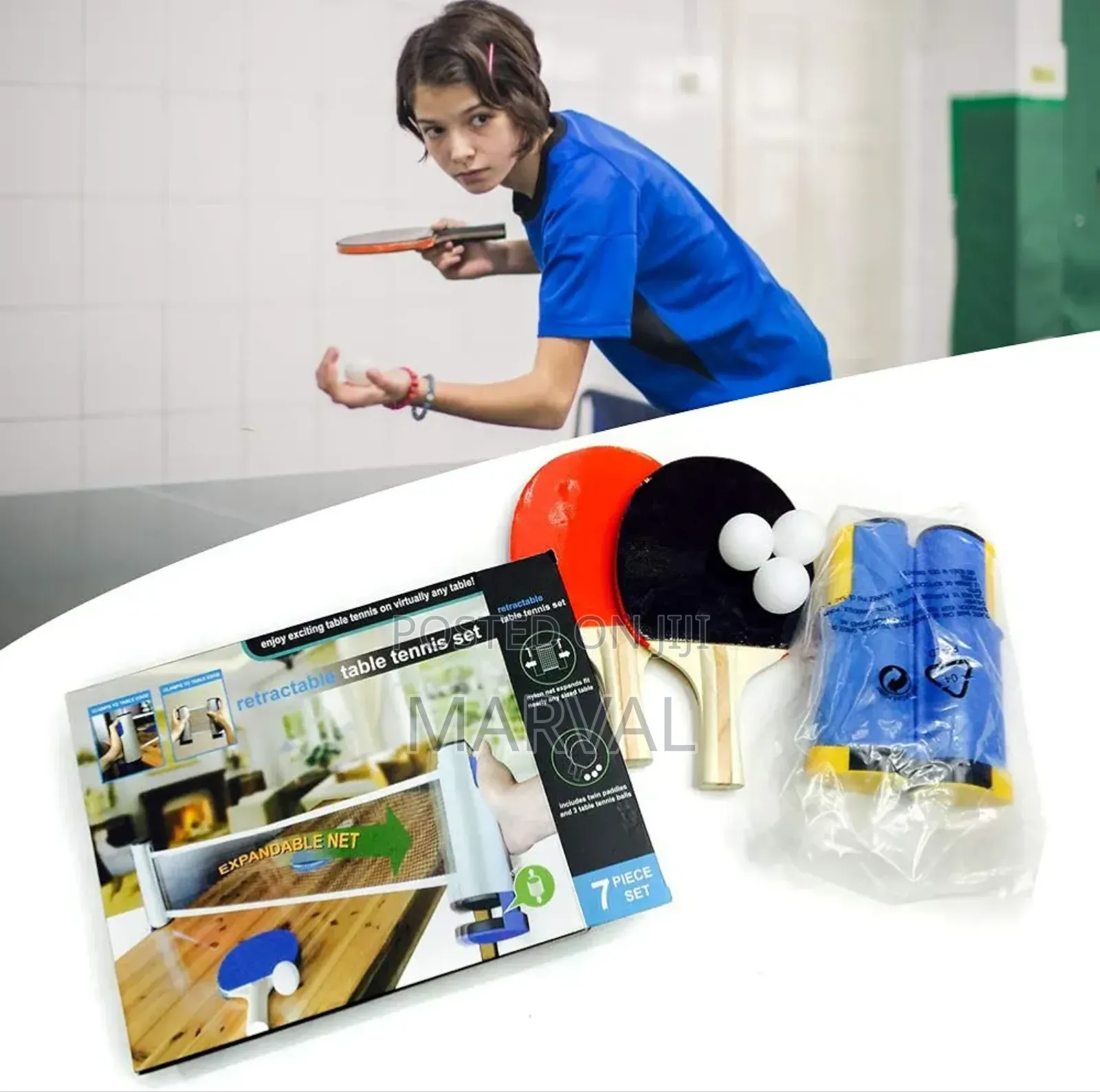 Table Tennis Set With Retractable Net