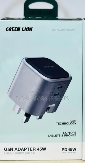Durable Green Lion Gan Adapter 45W PD
