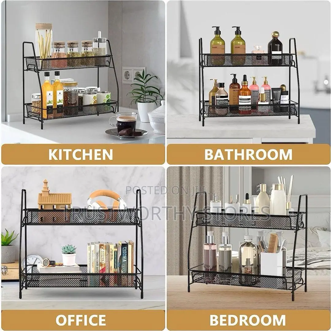 Double Layer Kitchen/Bathroom/Bedroom/Office Organizer Rack