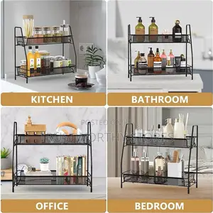 Double Layer Kitchen/Bathroom/Bedroom/Office Organizer Rack