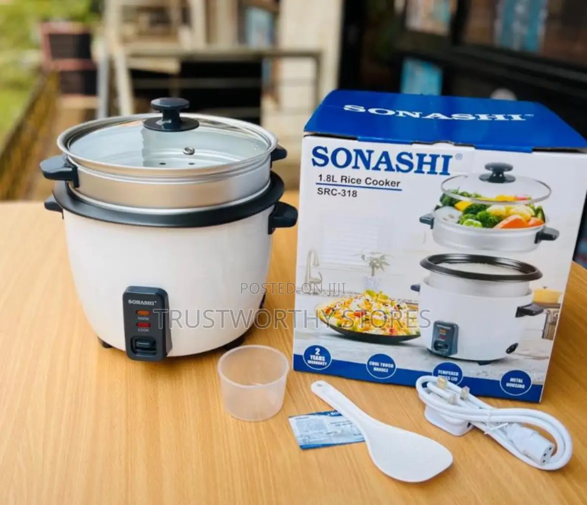 Sonashi 1.8L Rice Cooker With Food Steamer