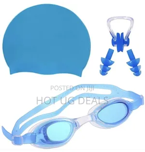 Kids Swimming Gear Set Swimming Googles And Swimming Cap - Blue