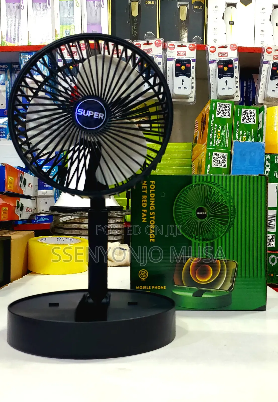 Portable Desk Fan Usb Rechargeable With 3 Modes Folding Fan
