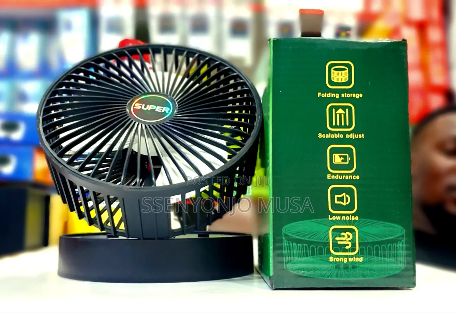 Portable Desk Fan Usb Rechargeable With 3 Modes Folding Fan