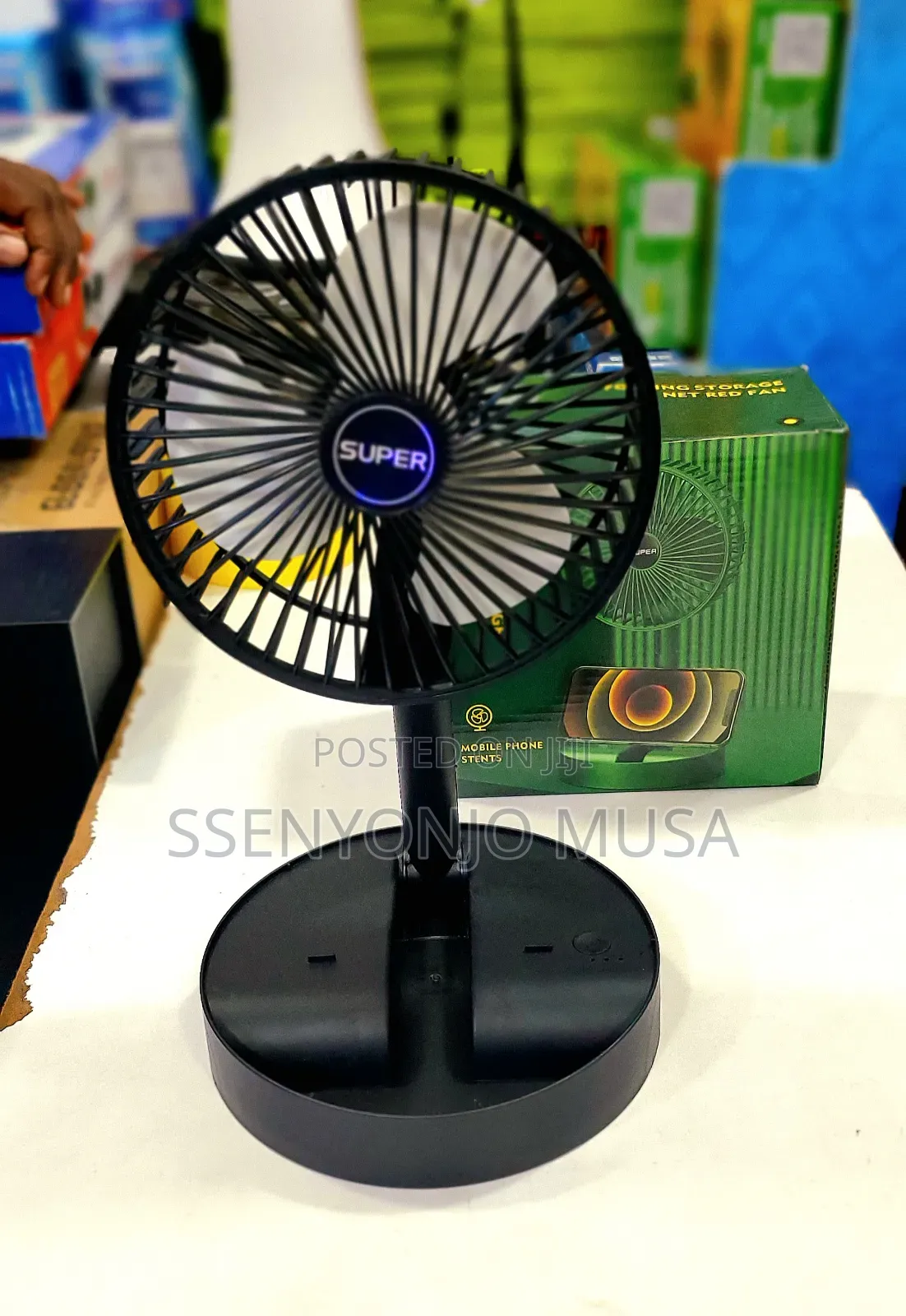 Portable Desk Fan Usb Rechargeable With 3 Modes Folding Fan