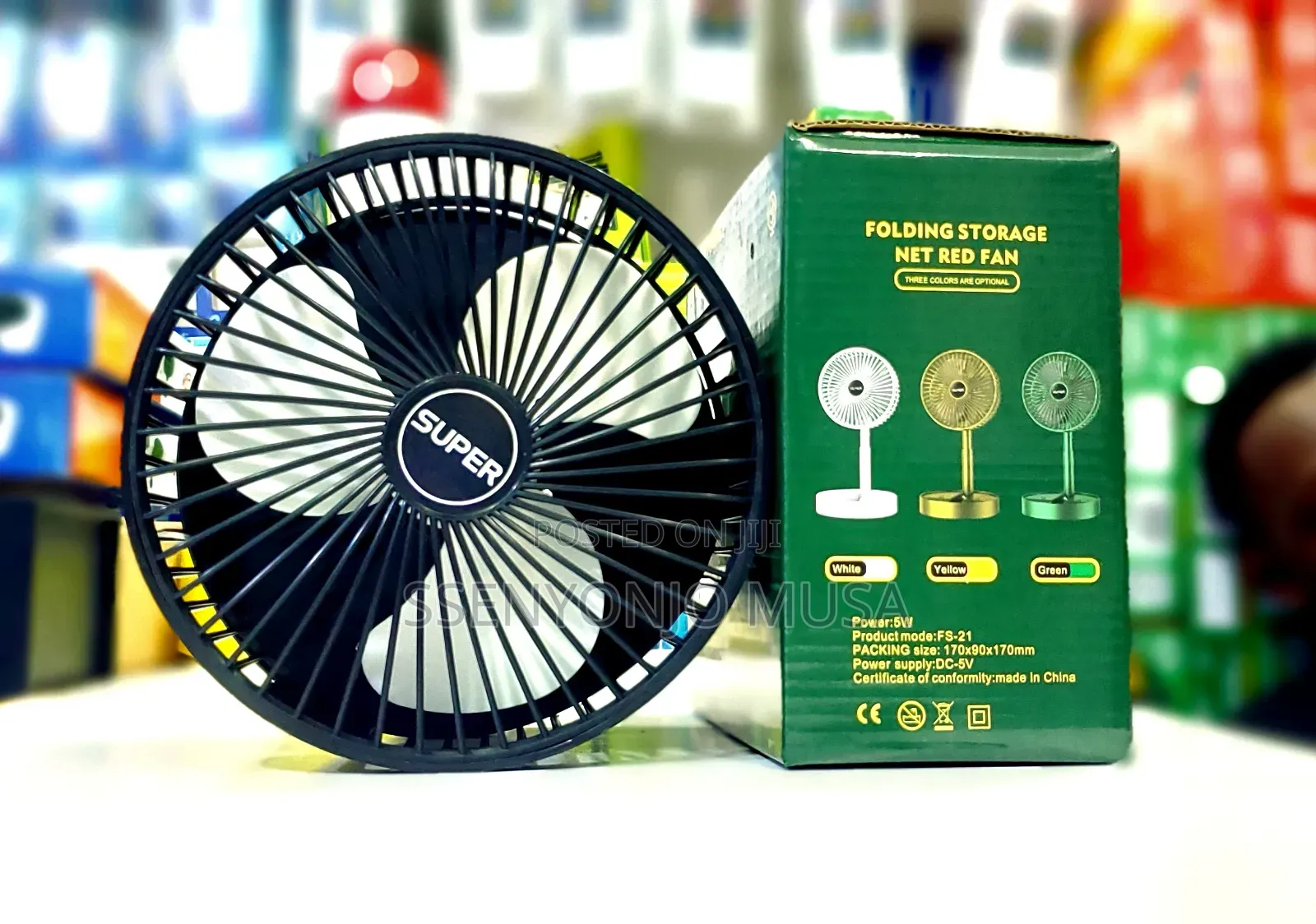Portable Desk Fan Usb Rechargeable With 3 Modes Folding Fan