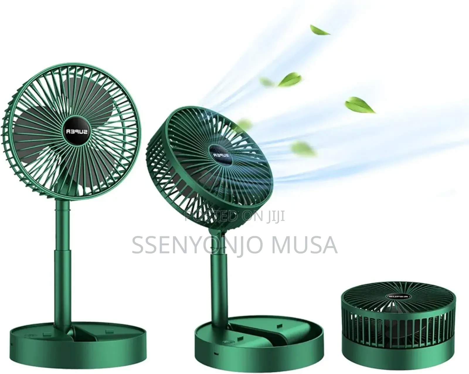 Portable Desk Fan Usb Rechargeable With 3 Modes Folding Fan