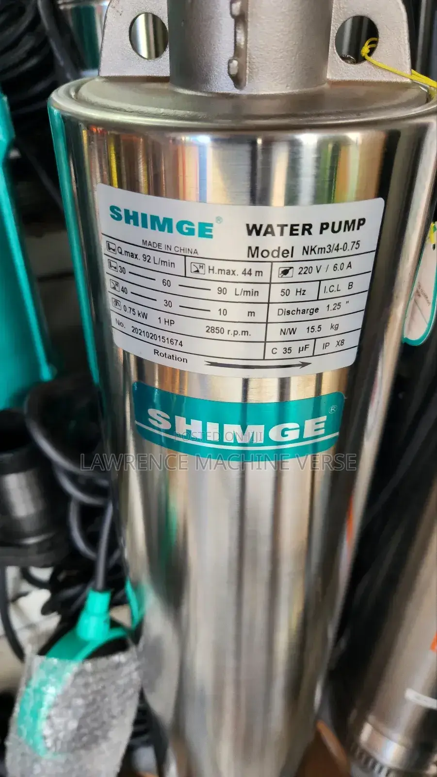 Shimge Water Pump 44m 1HP