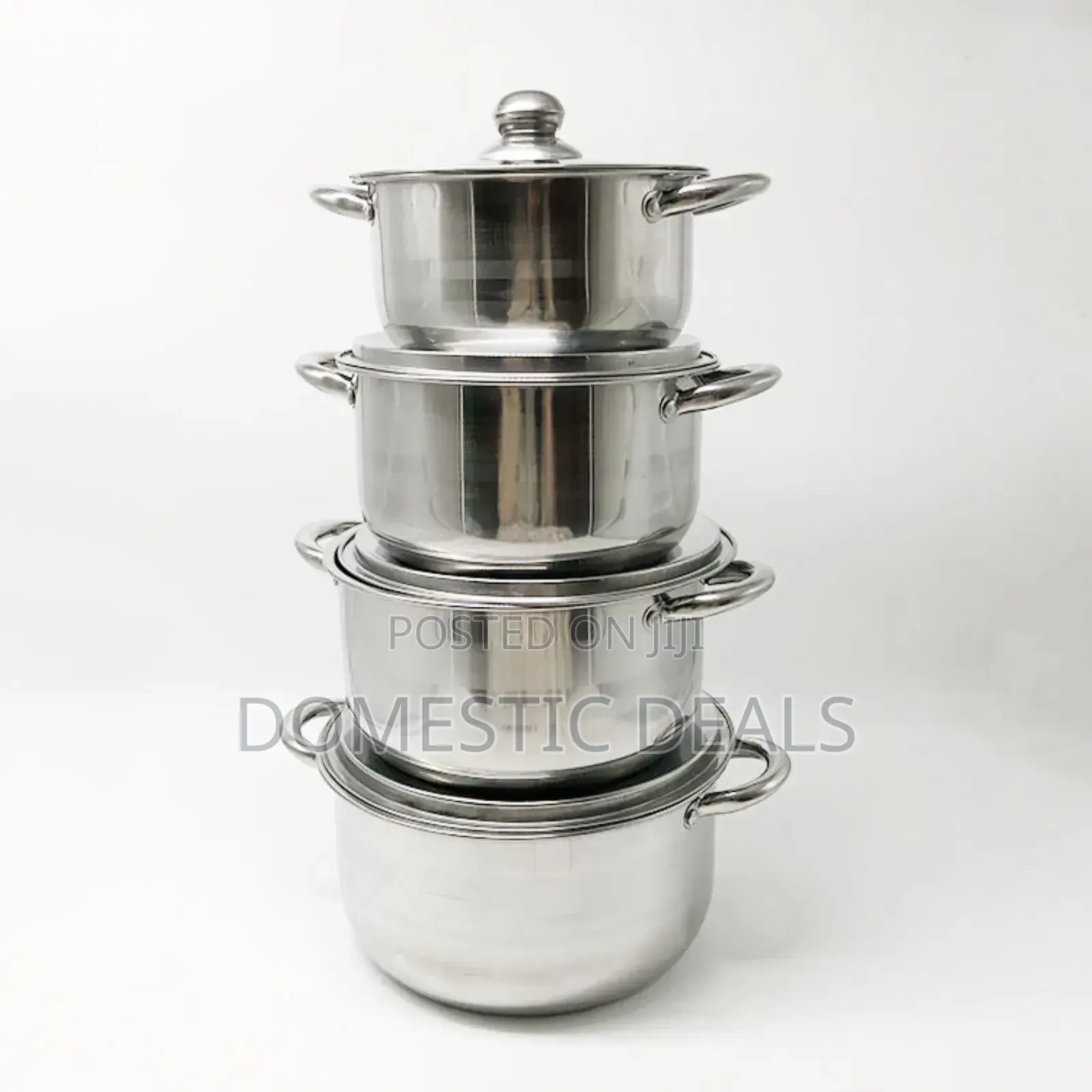 8 Pieces Stainless Steel Saucepans