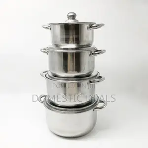 8 Pieces Stainless Steel Saucepans