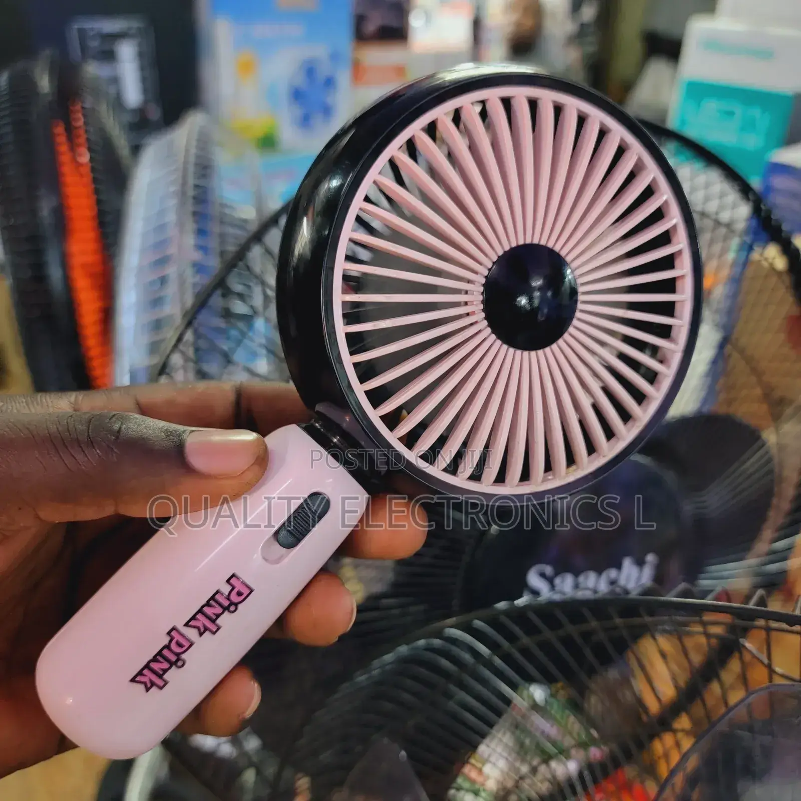 Pink Pink Rechargeable Hand Fan