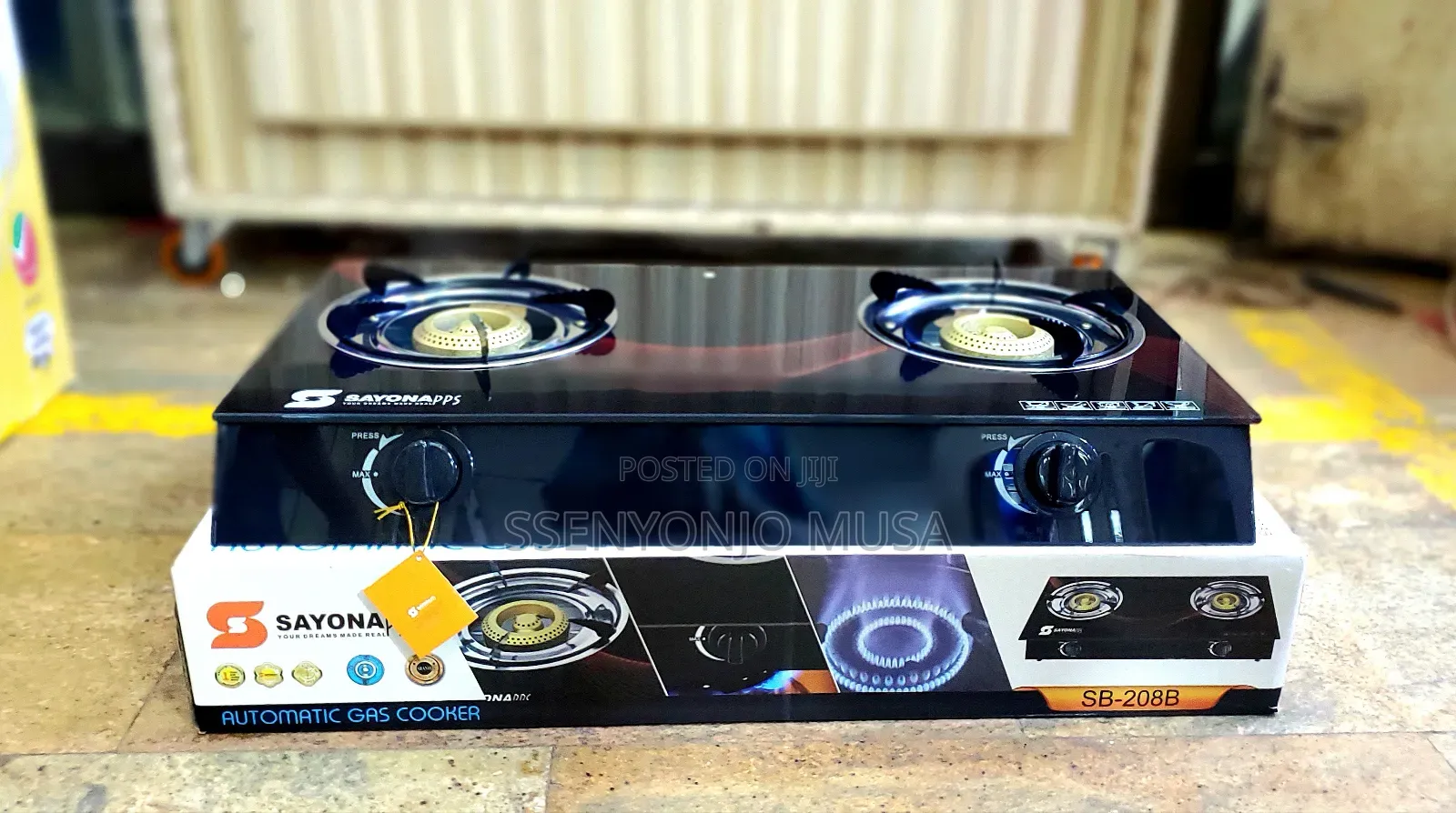 Sayona Sb-208b Auto Ignition Gas Cooker-2 Burners, Glass Top
