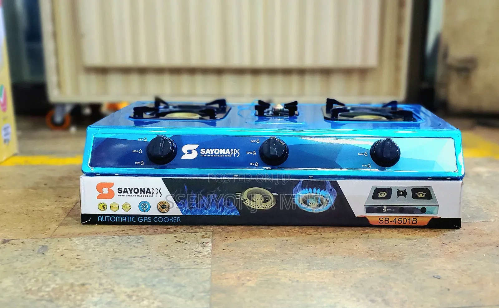 Sayona Sb-4501b Triple Burner Gas Cooker | Auto Ignition | Stainless.