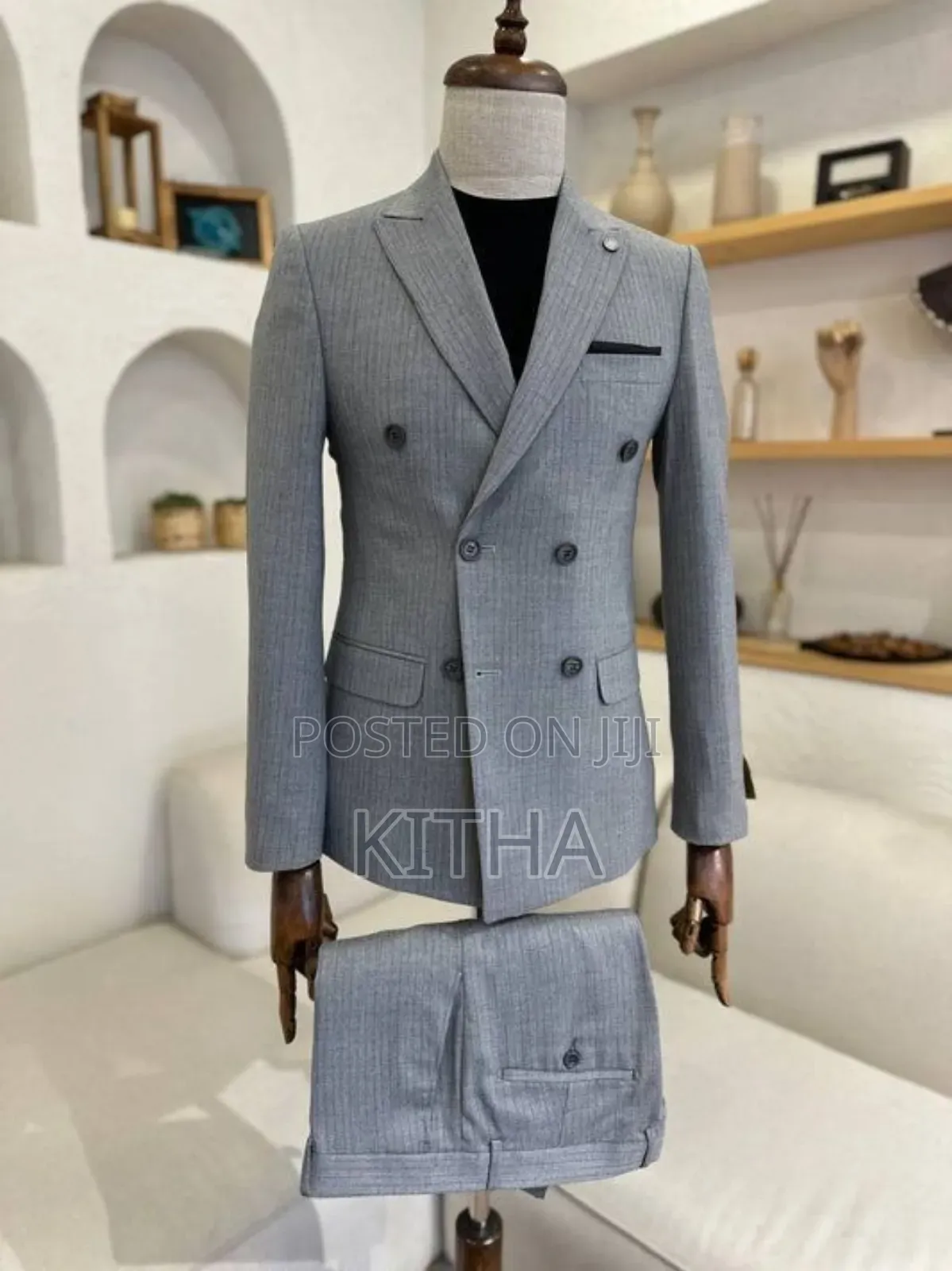 Latest Double Breast Stripe Suits