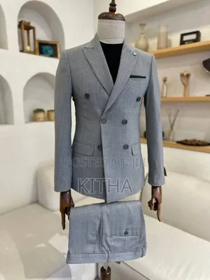 Latest Double Breast Stripe Suits
