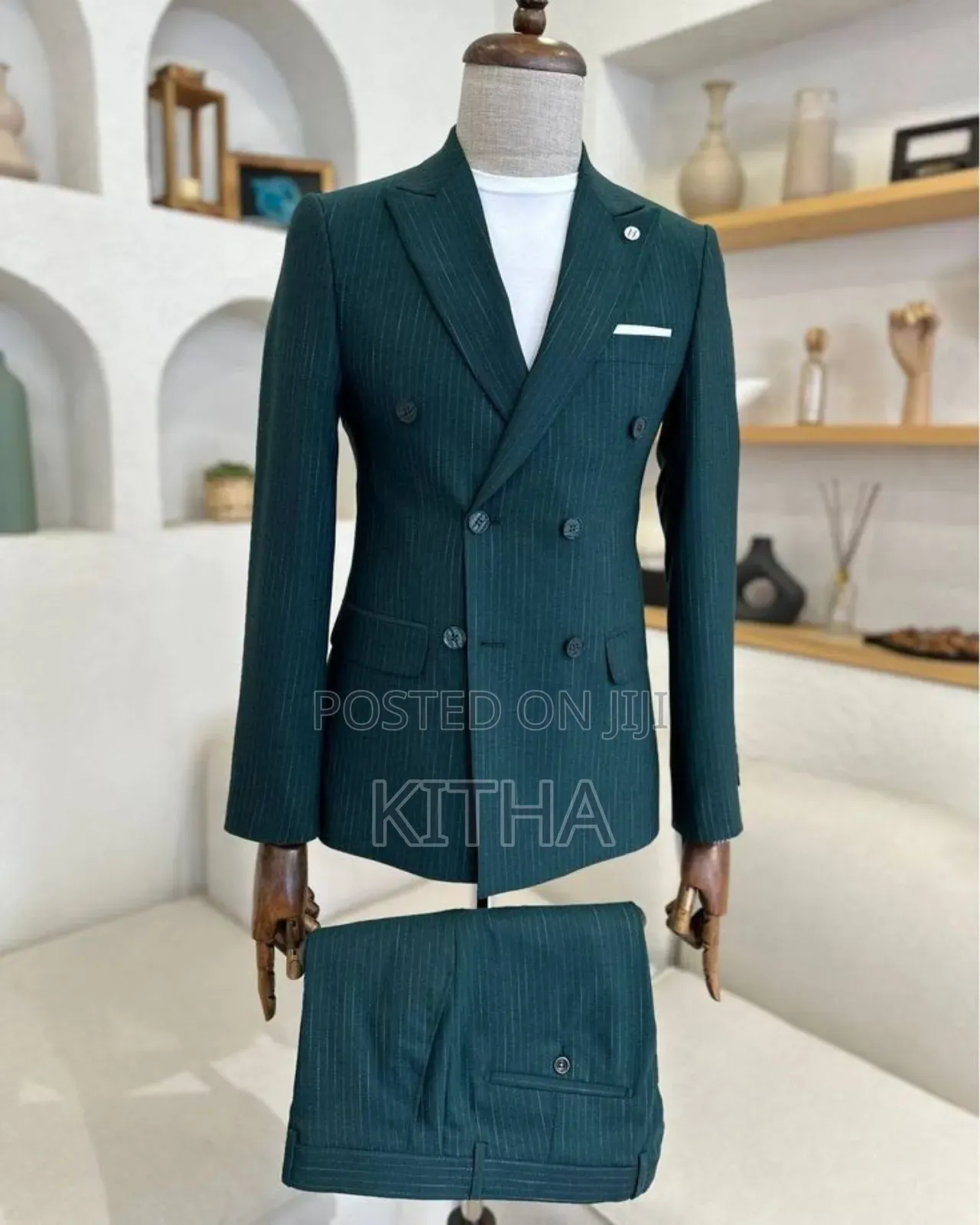 Latest Double Breast Stripe Suits