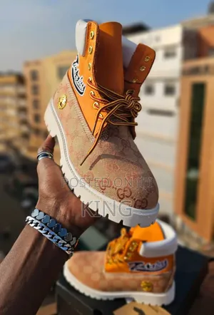 Photo - Guuci X Yellow White Timberland Boots