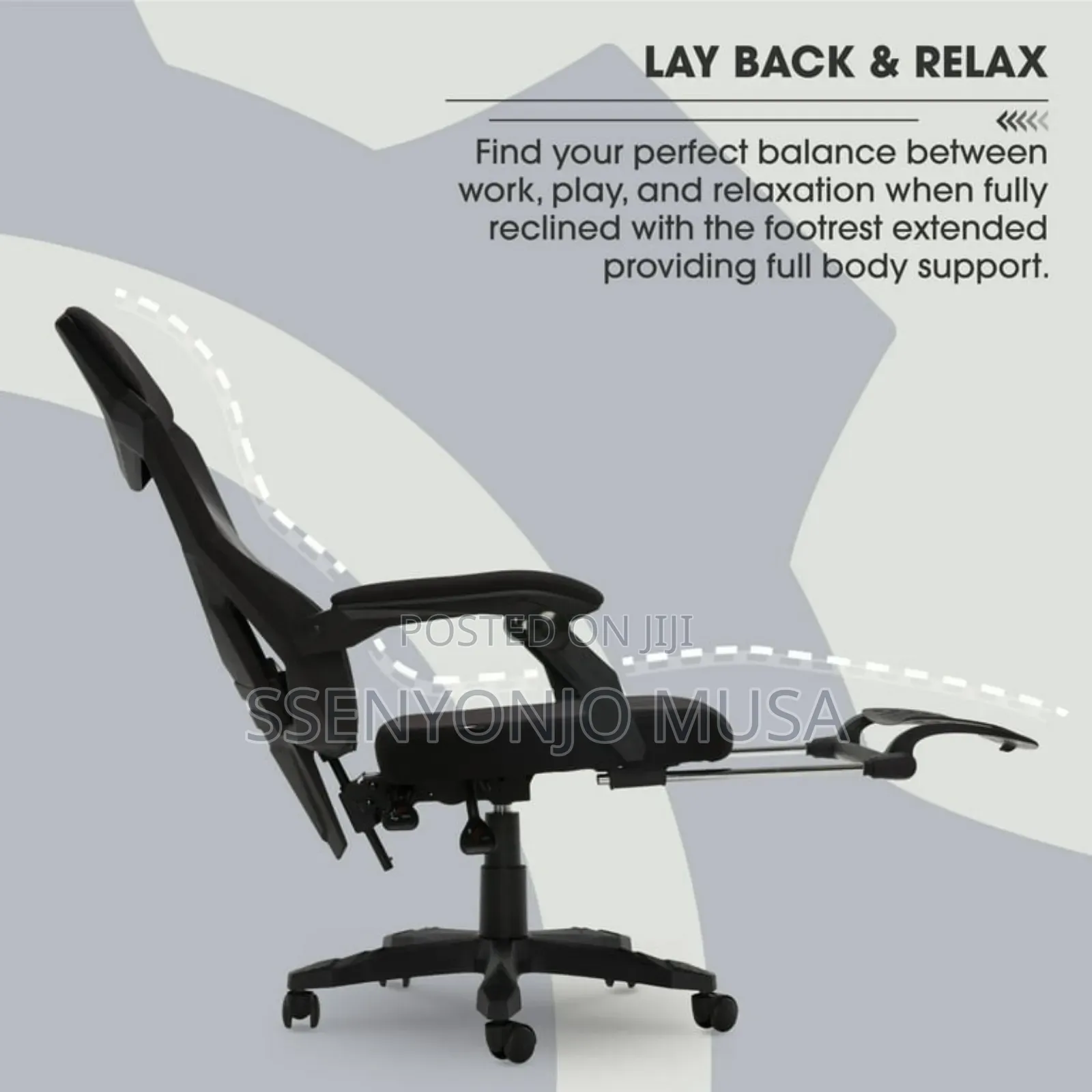 Gamer Gear Gaming Office Chair With Extendable Leg Rest-