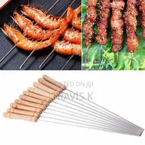 12pxs BBQ Skewers With Wooden Handle