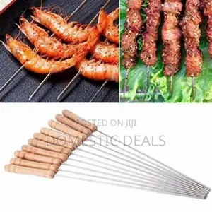 12pxs BBQ Skewers With Wooden Handle