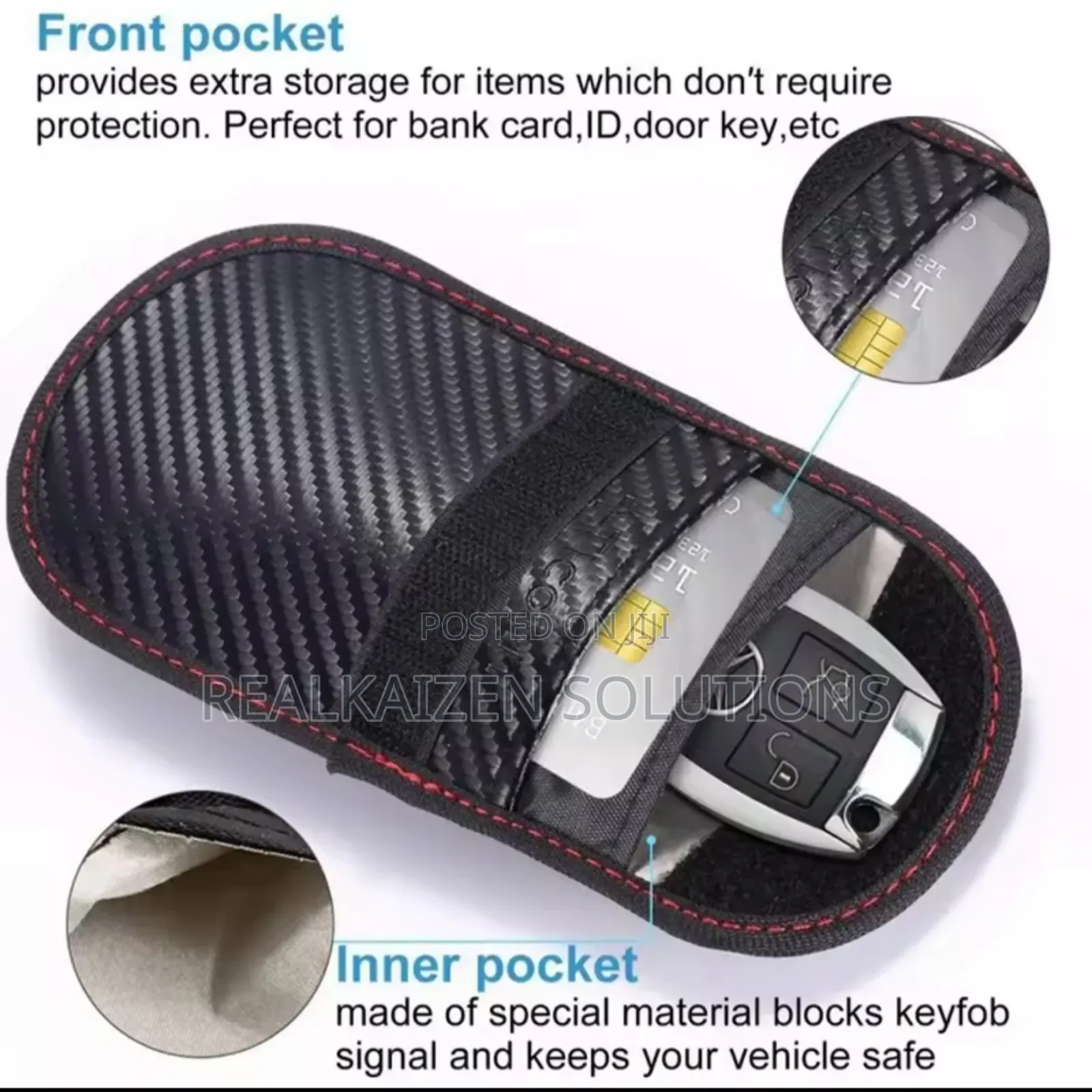 RFID Signal Blocking Keychain Faraday Bag for Car Keys| ATM