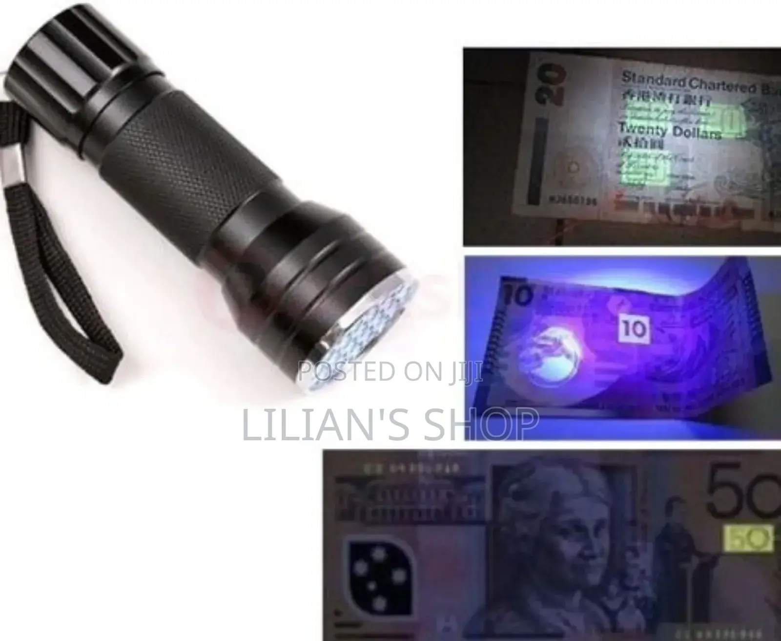 Portable Battery Powered Counterfeit Money Detector Torch
