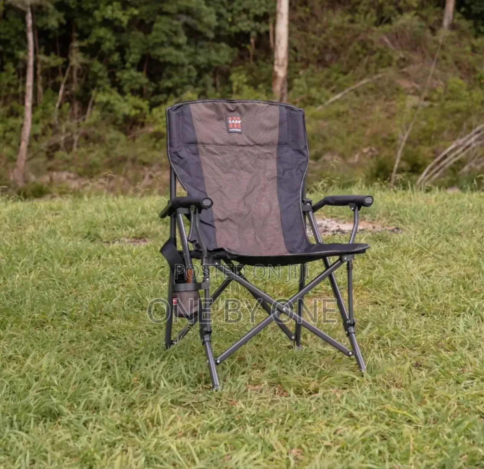 Folding Camp Chair - Brown Black