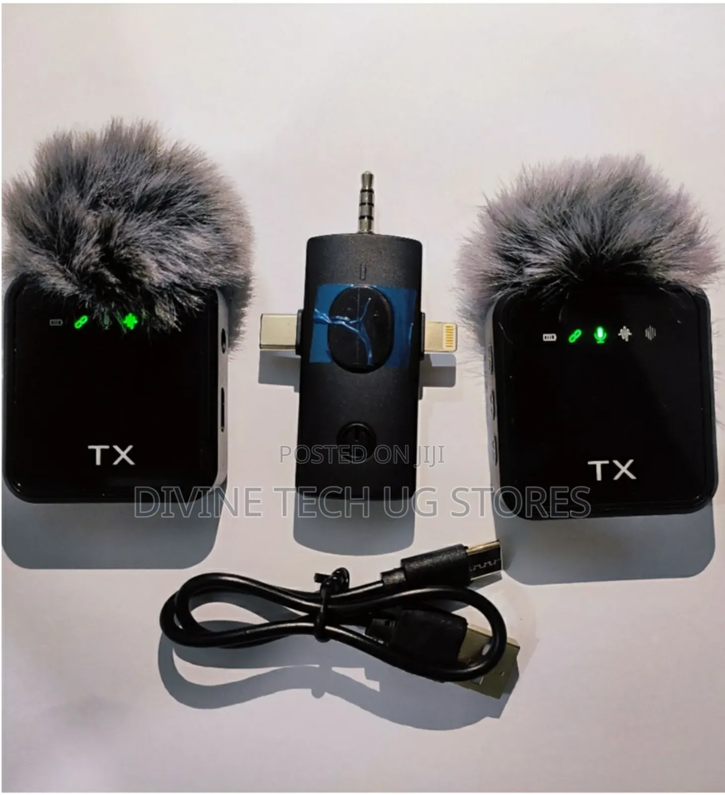 F11-2 Wireless 3 in 1 Collar Microphones for All Phones ,Cam