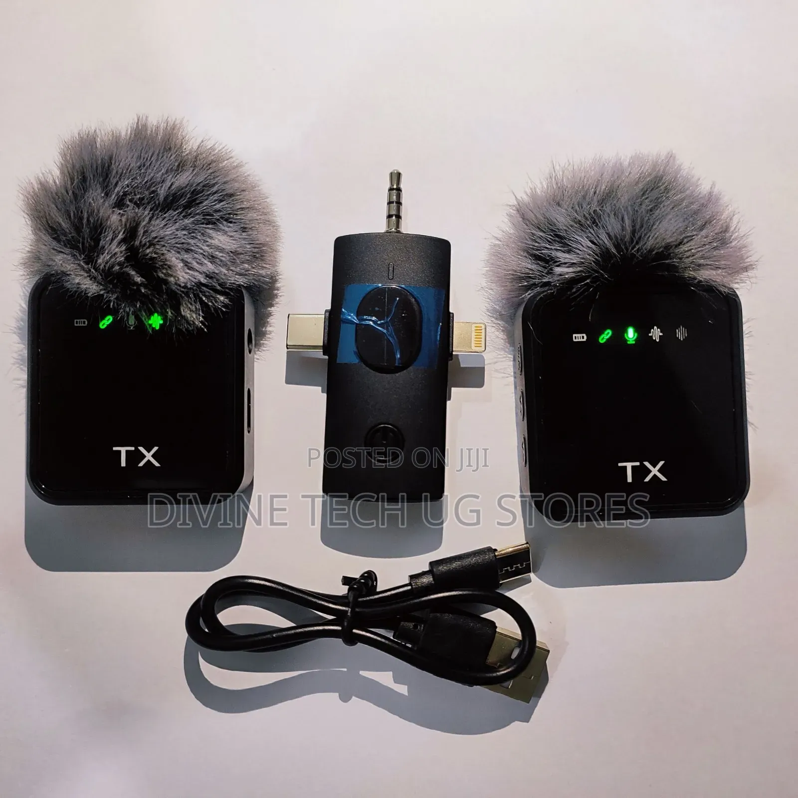 F11-2 Wireless 3 in 1 Collar Microphones for All Phones ,Cam