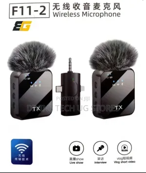 F11-2 Wireless 3 in 1 Collar Microphones for All Phones ,Cam