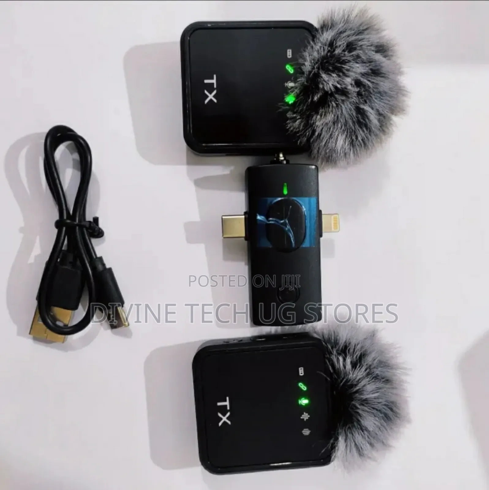 F11-2 Wireless 3 in 1 Collar Microphones for All Phones ,Cam