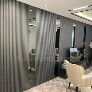 Industrial Glam: PVC Fluted Panels and Marble Sheets Tvunit