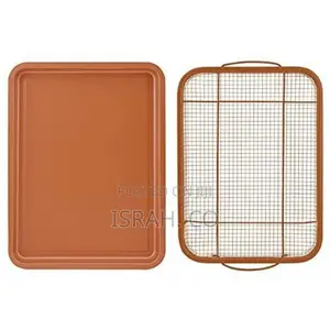 2-Pc Nonstick Oven Air Fryer Crisp Baking Pan/Tray Mesh