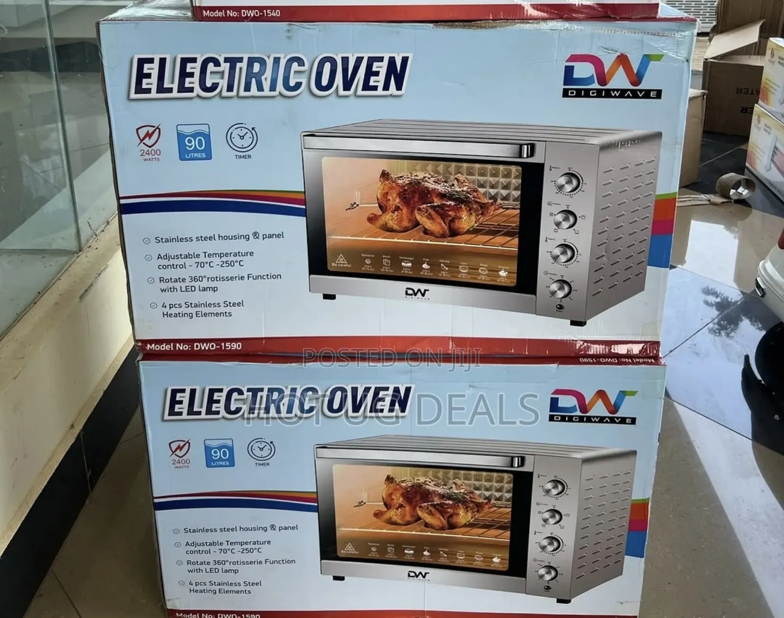 Digiwave 90L Counter Top Oven With Rotisserie-Silver