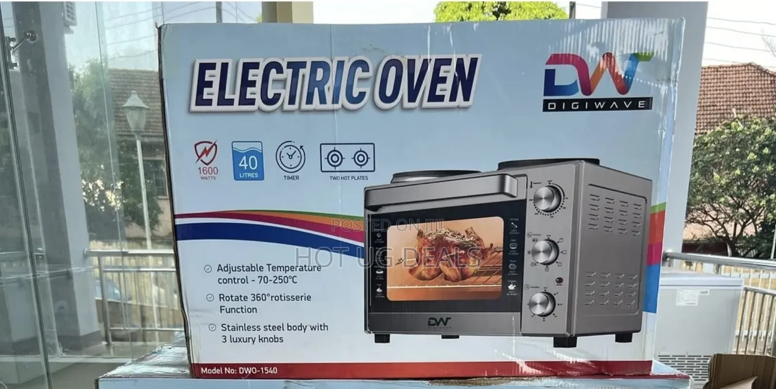Digiwave 40 Litres Oven With Hot Plates Grill Rotisserie