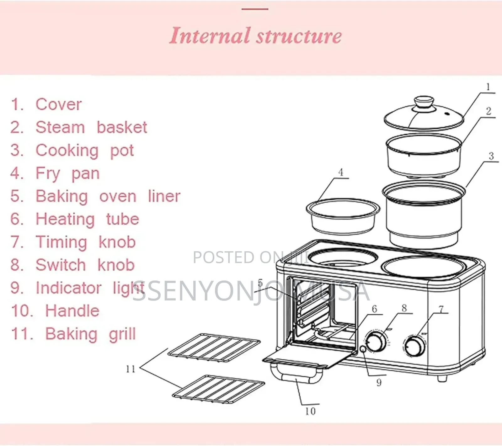 Breakfast Maker 5l 4-in-1 , Mini Oven for Frying, Baking-