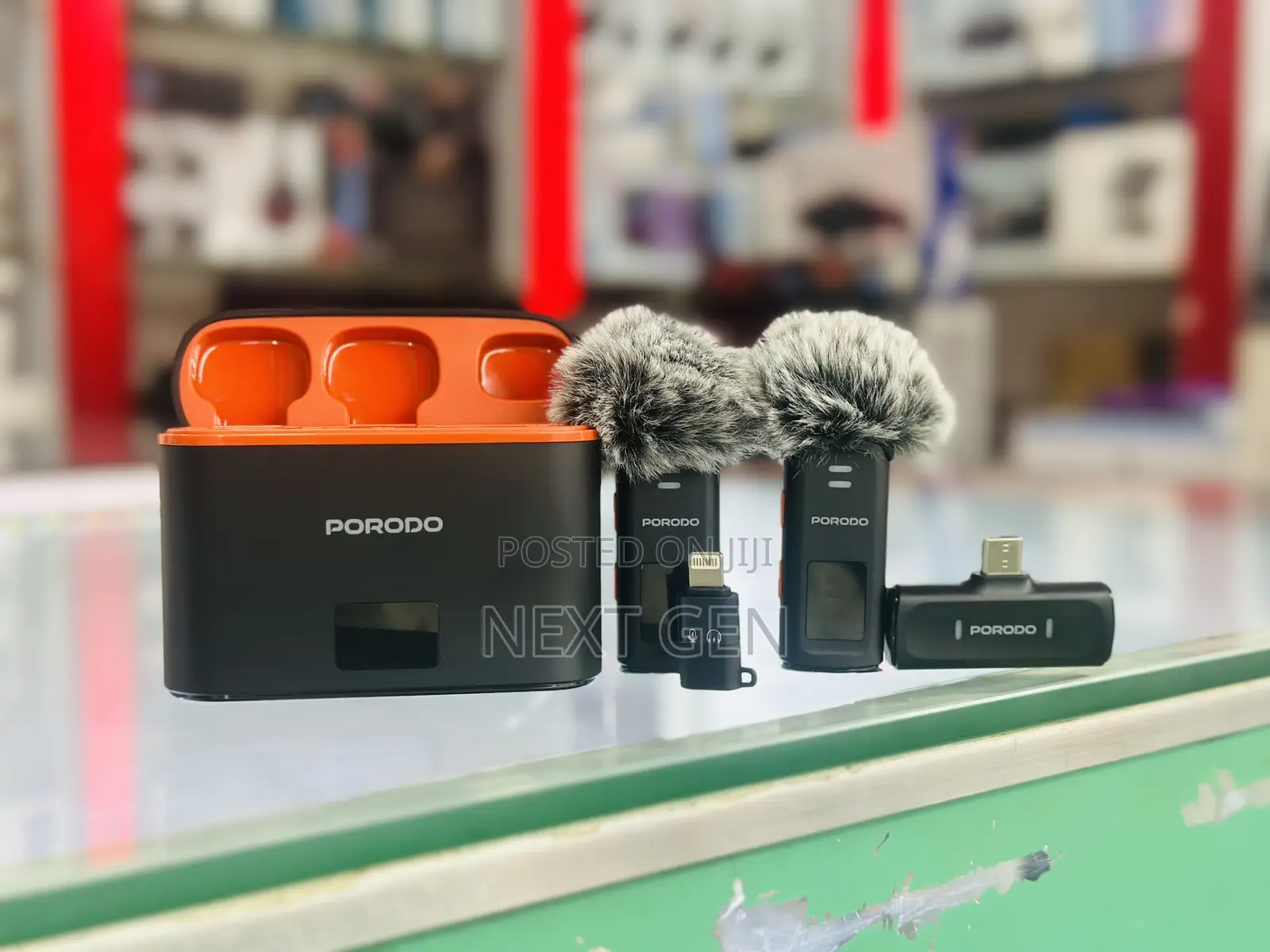 Porodo Lavalier Microphones Type-C Connector IOS Adapter