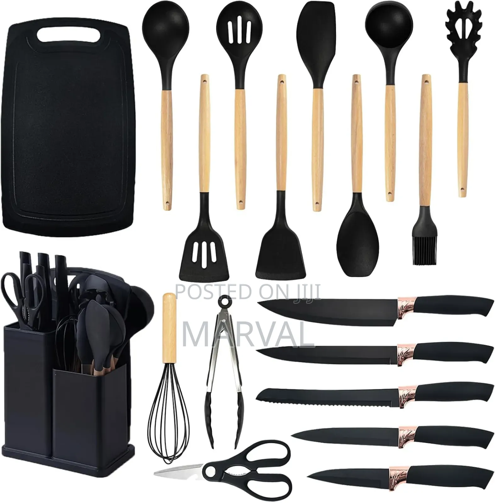 Cooking Spatula, Chopping Board and Knives (19pc Set)